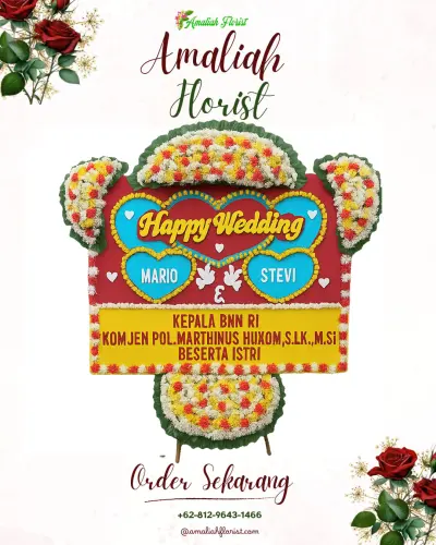 Karangan Papan Bunga Pernikahan di Tegalmulya